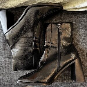 Nasty Gal patent black heeled boots US 10.5